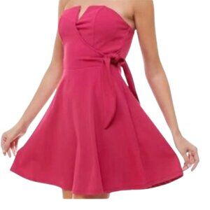 ROW A Pink Strapless Side Tie Mini Dress Size Medium - NWT